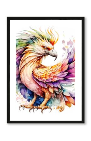 Kolorowy namalowany feniks ilustracja