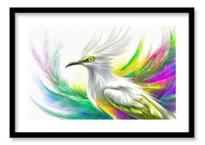 Egzotyczny kolorowy ptak abstrakcyjny