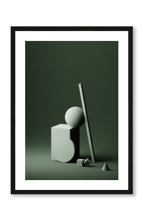 Green geometric shapes