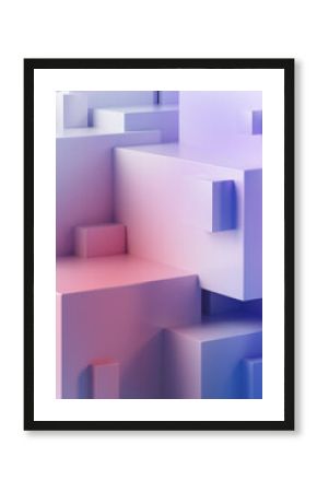 Three dimensional render of purple blocks