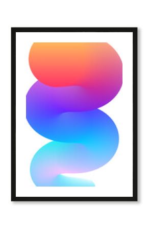Vibrant Colorful Fluid Abstract 3D Gradient Blend Curves Shape