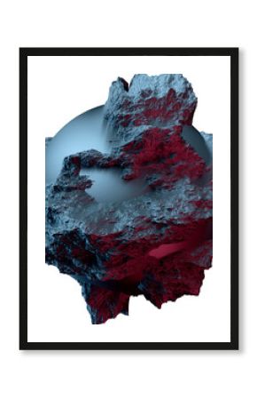 3d Rendered Sphere Deformed Form Displacement Surface Noise Texture