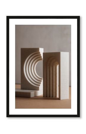 3D Printed White Architectural Shapes