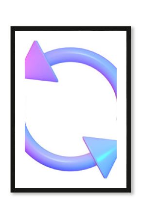 Arrow circle 3d icon illustration.