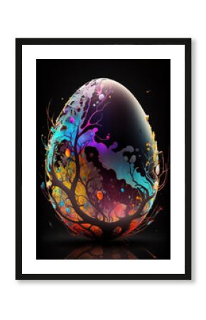 Faberge-style 3D Easter Egg with Intricate Abstract Pattern - Generative Ai