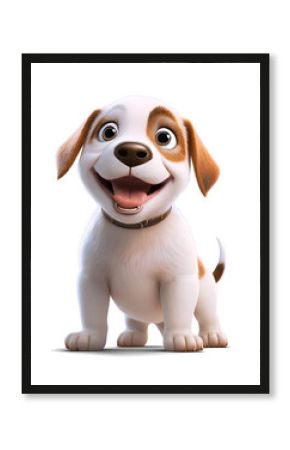 beagle puppy, isolated background. Generative Ai.