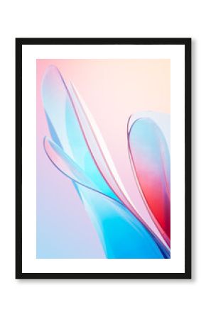 Abstract gradient glass background, 3d rendering.
