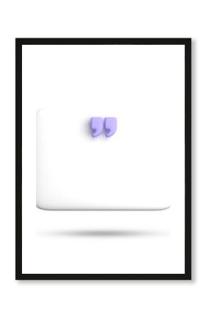 3d rendering of blank speech bubble for testimonial, 3D pastel icon set.