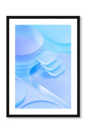 Abstract glass shape background, 3d rendering.