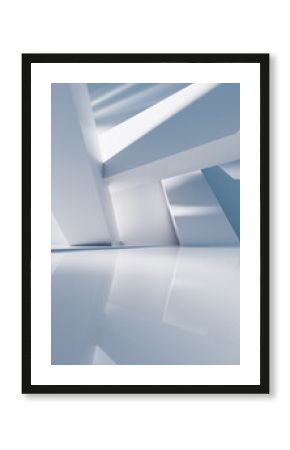 Empty building structure with geometric structure, 3d rendering.