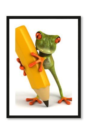 Grenouille et crayon