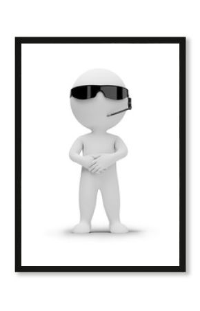 3d small people - security guard