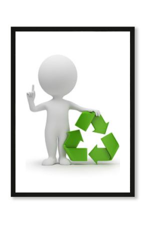 3d small people with a recycling symbol