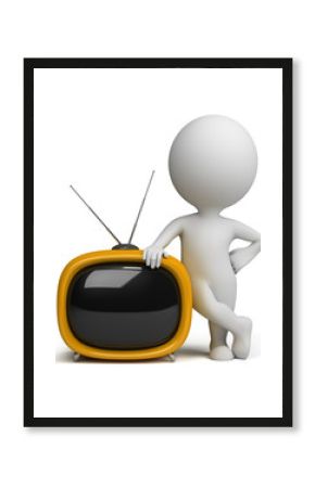 3d small people - retro tv