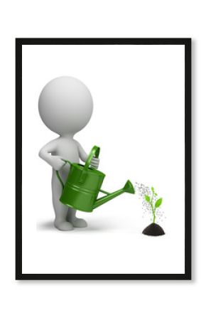 3d small people - watering of the germ