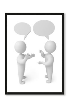 Two men talk amiably, 3d render