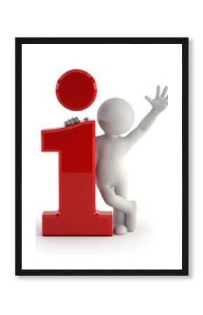 3d small people - big info icon