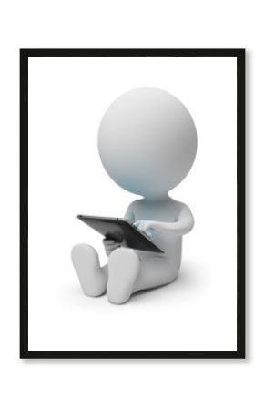 3d small people with tablet pc