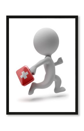 3d small people - running doctor