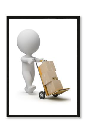 3d small people - hand truck