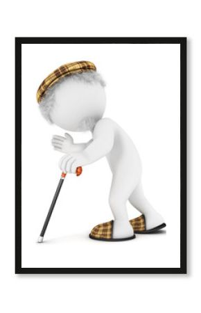 3d white people old man