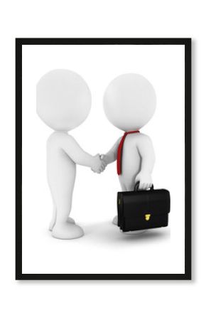 3d white people businessmen strike an agreement