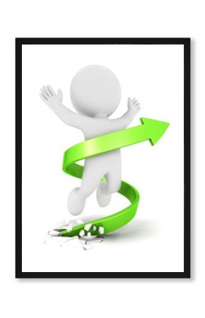3d white people success arrow