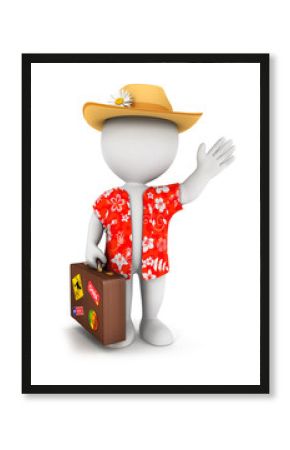 3d white people goes on vacation