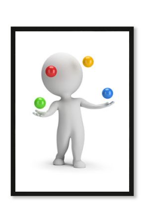 3d small people - throws balls