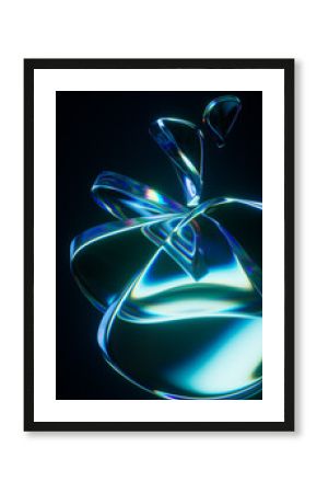 Abstract gradient glass geometry background, 3d rendering.