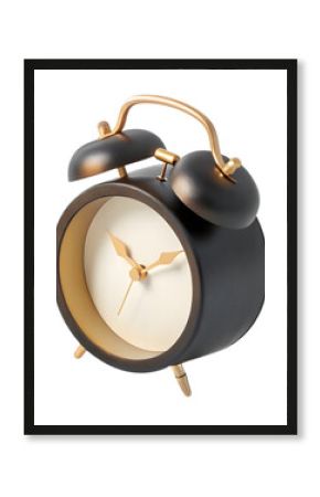 3d alarm clock isolated on transparent PNG.