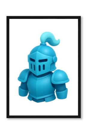 3d a water blue knights armor game high quality realistic image