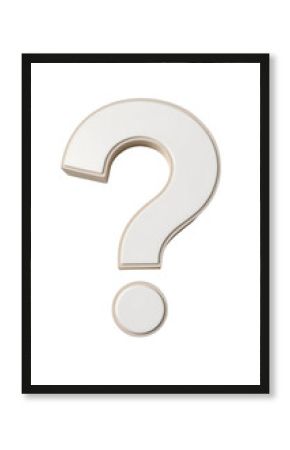 White and Beige Question Mark, transparent background