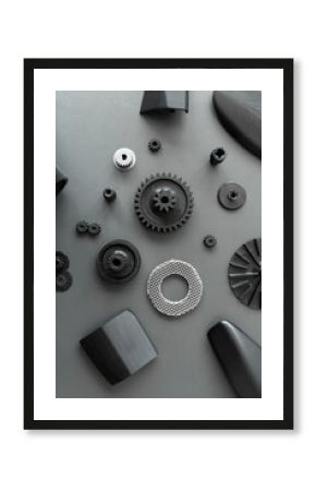 3d printed objects on the table in the laboratory