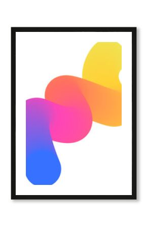 Vibrant Colorful Fluid Abstract 3D Gradient Blend Curves Shape
