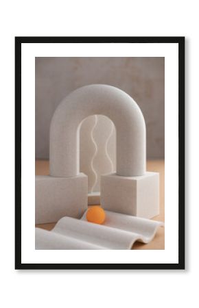 3D Printed Geometric Objects With Small Orange Ball