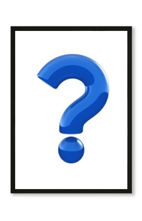 Blue question mark 3d icon isolated  