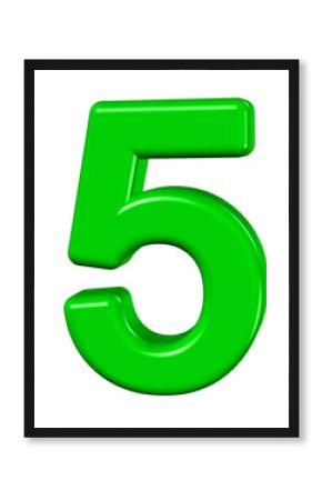 3d green number 5