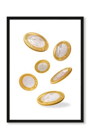 Brazilian real money coin in realistic 3d render