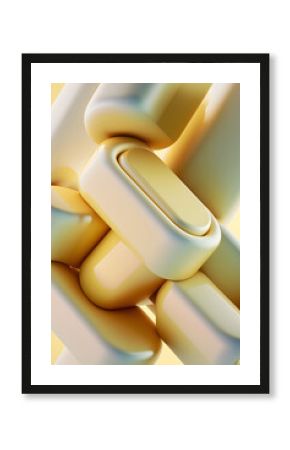 3d abstract geometric figures on beige background