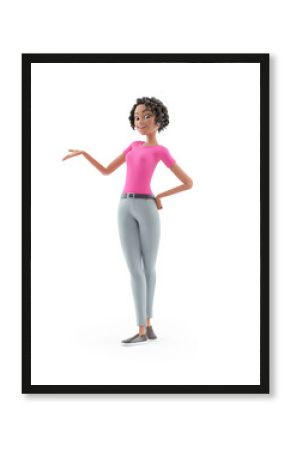 3d beautiful woman presenting pose