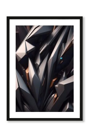 Geometrical spiky abstract 3d futuristic background with spiky elements. Generated AI