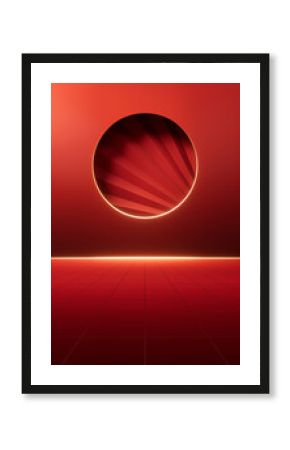 Red luxurious stage background, 3d rendering.