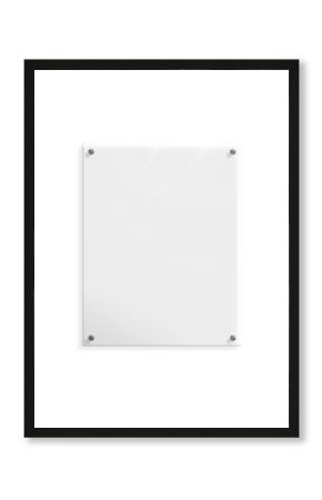 3d illustration of realistic glass panel sign board on transparent background