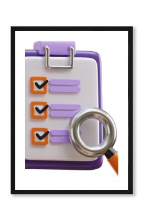Seo Audit inspection checklist 3d icon