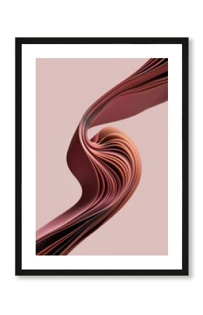 3d abstract render of pink fabric