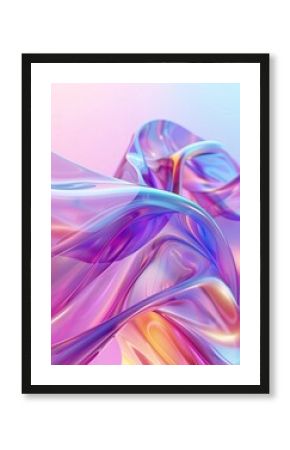 Vivid dynamic prismatic metallic gleaming undulating wave in motion colorful backdrop 3d illustration. Gradient decorative element for backdrops ads wallpapers prints and covers.