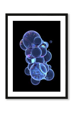 Abstract 3D rendered background with spherical shapes imitating ice. 