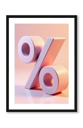 3d sign percent discount on isolated background. 