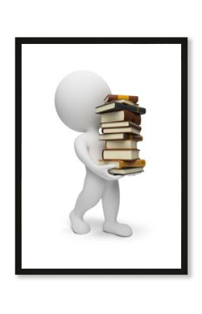 3d small people - carrying books